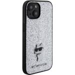 Carcasa Karl Lagerfeld Glitter Choupette Logo Metal Logo compatibila cu iPhone 15 / 14 / 13, Silver 5 - lerato.ro