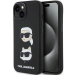 Carcasa Karl Lagerfeld Silicone Karl and Choupette Head compatibila cu iPhone 15 / 14 / 13, Negru 4 - lerato.ro