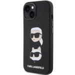Carcasa Karl Lagerfeld Silicone Karl and Choupette Head compatibila cu iPhone 15 / 14 / 13, Negru 3 - lerato.ro