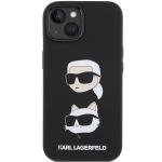 Carcasa Karl Lagerfeld Silicone Karl and Choupette Head compatibila cu iPhone 15 / 14 / 13, Negru 2 - lerato.ro