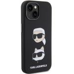Carcasa Karl Lagerfeld Silicone Karl and Choupette Head compatibila cu iPhone 15 / 14 / 13, Negru 5 - lerato.ro