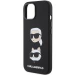 Carcasa Karl Lagerfeld Silicone Karl and Choupette Head compatibila cu iPhone 15 / 14 / 13, Negru 7 - lerato.ro
