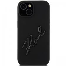 Huse si carcase iPhone 14, Carcasa Karl Lagerfeld Silicone Karl Script compatibila cu iPhone 15 / 14 / 13, Negru, lerato.ro