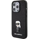 Carcasa Karl Lagerfeld Fixed Glitter Ikonik Logo compatibila cu iPhone 15 Pro Max, Negru 3 - lerato.ro