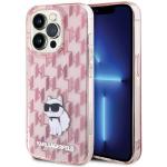 Carcasa Karl Lagerfeld Monogram Choupette compatibila cu iPhone 15 Pro Max, Roz 4 - lerato.ro