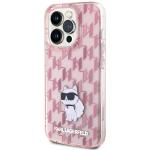 Carcasa Karl Lagerfeld Monogram Choupette compatibila cu iPhone 15 Pro Max, Roz 3 - lerato.ro