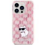 Carcasa Karl Lagerfeld Monogram Choupette compatibila cu iPhone 15 Pro Max, Roz 2 - lerato.ro