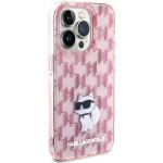 Carcasa Karl Lagerfeld Monogram Choupette compatibila cu iPhone 15 Pro Max, Roz 5 - lerato.ro
