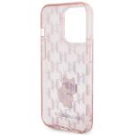 Carcasa Karl Lagerfeld Monogram Choupette compatibila cu iPhone 15 Pro Max, Roz 8 - lerato.ro