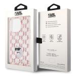 Carcasa Karl Lagerfeld Monogram Choupette compatibila cu iPhone 15 Pro Max, Roz 9 - lerato.ro