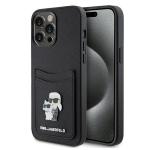 Carcasa Karl Lagerfeld Saffiano Cardslot KC Metal Pin compatibila cu iPhone 15 Pro Max, Negru 4 - lerato.ro