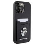 Carcasa Karl Lagerfeld Saffiano Cardslot KC Metal Pin compatibila cu iPhone 15 Pro Max, Negru 5 - lerato.ro
