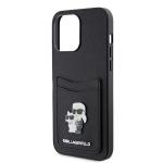 Carcasa Karl Lagerfeld Saffiano Cardslot KC Metal Pin compatibila cu iPhone 15 Pro Max, Negru 7 - lerato.ro