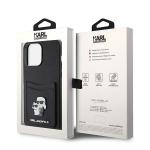 Carcasa Karl Lagerfeld Saffiano Cardslot KC Metal Pin compatibila cu iPhone 15 Pro Max, Negru 9 - lerato.ro