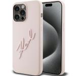 Carcasa Karl Lagerfeld Silicone Karl Script compatibila cu iPhone 15 Pro Max, Roz 4 - lerato.ro