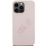 Carcasa Karl Lagerfeld Silicone Karl Script compatibila cu iPhone 15 Pro Max, Roz 2 - lerato.ro