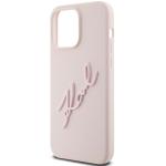 Carcasa Karl Lagerfeld Silicone Karl Script compatibila cu iPhone 15 Pro Max, Roz 7 - lerato.ro