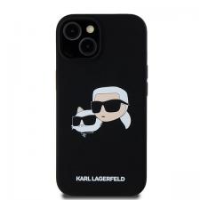 Huse si carcase iPhone 14, Carcasa Karl Lagerfeld Silicone Karl and Choupette cu MagSafe compatibila cu iPhone 15 / 14 / 13, Negru, lerato.ro