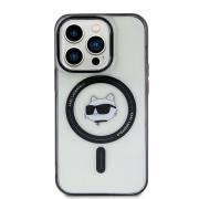 Carcasa Karl Lagerfeld IML Choupette Head cu MagSafe compatibila cu iPhone 15 Pro Max, Transparent