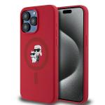 Carcasa Karl Lagerfeld Silicone Karl and Choupette compatibila cu iPhone 15 Pro Max, Rosu 4 - lerato.ro
