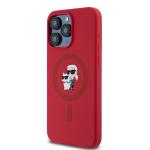 Carcasa Karl Lagerfeld Silicone Karl and Choupette compatibila cu iPhone 15 Pro Max, Rosu 3 - lerato.ro