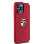 Carcasa Karl Lagerfeld Silicone Karl and Choupette compatibila cu iPhone 15 Pro Max, Rosu 5 - lerato.ro