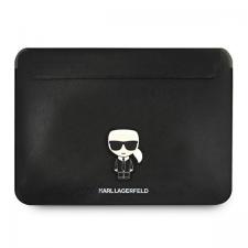 Husa Karl Lagerfeld Saffiano Ikonik Karl compatibila cu laptop 16 inch, Negru