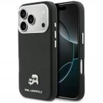 Husa Karl Lagerfeld Karl and Choupette Head Pins Saffiano cu MagSafe compatibila cu iPhone 17 Pro, Negru 4 - lerato.ro