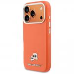 Husa Karl Lagerfeld Karl and Choupette Head Pins Saffiano cu MagSafe compatibila cu iPhone 17 Pro Max, Portocaliu 3 - lerato.ro