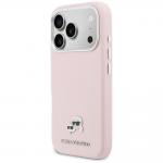 Husa Karl Lagerfeld Karl and Choupette Head Pins Saffiano cu MagSafe compatibila cu iPhone 17 Pro Max, Roz 3 - lerato.ro