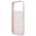 Husa Karl Lagerfeld Karl and Choupette Head Pins Saffiano cu MagSafe compatibila cu iPhone 17 Pro, Roz 8 - lerato.ro