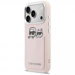 Husa Karl Lagerfeld Karl and Choupette Print Pocket compatibila cu iPhone 17 Pro Max, Roz 3 - lerato.ro
