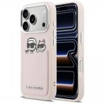 Husa Karl Lagerfeld Karl and Choupette Print Pocket compatibila cu iPhone 17 Pro, Roz 4 - lerato.ro