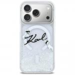 Husa Karl Lagerfeld Liquid Glitter Karl Script Logo cu MagSafe compatibila cu iPhone 17 Pro, Transparent 2 - lerato.ro