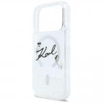 Husa Karl Lagerfeld Liquid Glitter Karl Script Logo cu MagSafe compatibila cu iPhone 17 Pro, Transparent 7 - lerato.ro