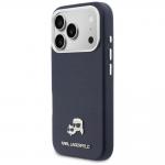 Husa Karl Lagerfeld Karl and Choupette Head Pins Saffiano cu MagSafe compatibila cu iPhone 17 Pro Max, Navy Blue 3 - lerato.ro