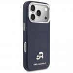 Husa Karl Lagerfeld Karl and Choupette Head Pins Saffiano cu MagSafe compatibila cu iPhone 17 Pro Max, Navy Blue 5 - lerato.ro