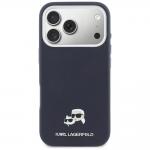 Husa Karl Lagerfeld Karl and Choupette Head Pins Saffiano cu MagSafe compatibila cu iPhone 17 Pro, Navy Blue 2 - lerato.ro