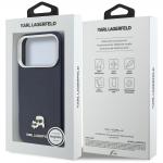 Husa Karl Lagerfeld Karl and Choupette Head Pins Saffiano cu MagSafe compatibila cu iPhone 17 Pro, Navy Blue 9 - lerato.ro