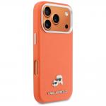 Husa Karl Lagerfeld Karl and Choupette Head Pins Saffiano cu MagSafe compatibila cu iPhone 17 Pro, Portocaliu 5 - lerato.ro