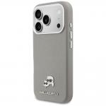 Husa Karl Lagerfeld Karl and Choupette Head Pins Saffiano cu MagSafe compatibila cu iPhone 17 Pro, Gri 3 - lerato.ro