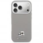 Husa Karl Lagerfeld Karl and Choupette Head Pins Saffiano cu MagSafe compatibila cu iPhone 17 Pro, Gri 2 - lerato.ro