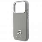 Husa Karl Lagerfeld Karl and Choupette Head Pins Saffiano cu MagSafe compatibila cu iPhone 17 Pro, Gri 7 - lerato.ro