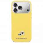 Husa Karl Lagerfeld Karl and Choupette Head Pins Saffiano cu MagSafe compatibila cu iPhone 17 Pro, Galben 2 - lerato.ro