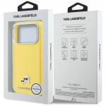Husa Karl Lagerfeld Karl and Choupette Head Pins Saffiano cu MagSafe compatibila cu iPhone 17 Pro, Galben 9 - lerato.ro