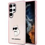 Carcasa Karl Lagerfeld Ikonik Choupette compatibila cu Samsung Galaxy S23 Ultra, Roz 4 - lerato.ro