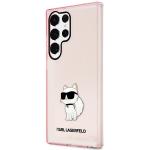 Carcasa Karl Lagerfeld Ikonik Choupette compatibila cu Samsung Galaxy S23 Ultra, Roz 3 - lerato.ro