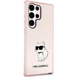 Carcasa Karl Lagerfeld Ikonik Choupette compatibila cu Samsung Galaxy S23 Ultra, Roz 5 - lerato.ro