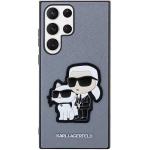 Carcasa Karl Lagerfeld Saffiano Karl and Choupette compatibila cu Samsung Galaxy S23 Ultra, Gri 2 - lerato.ro