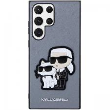 Carcasa Karl Lagerfeld Saffiano Karl and Choupette compatibila cu Samsung Galaxy S23 Ultra, Gri